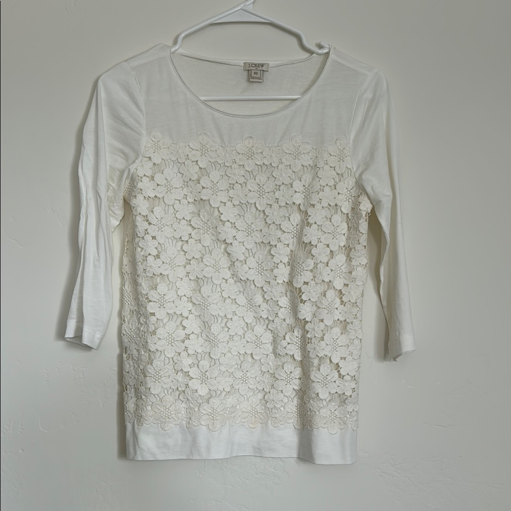 J crew floral lace top